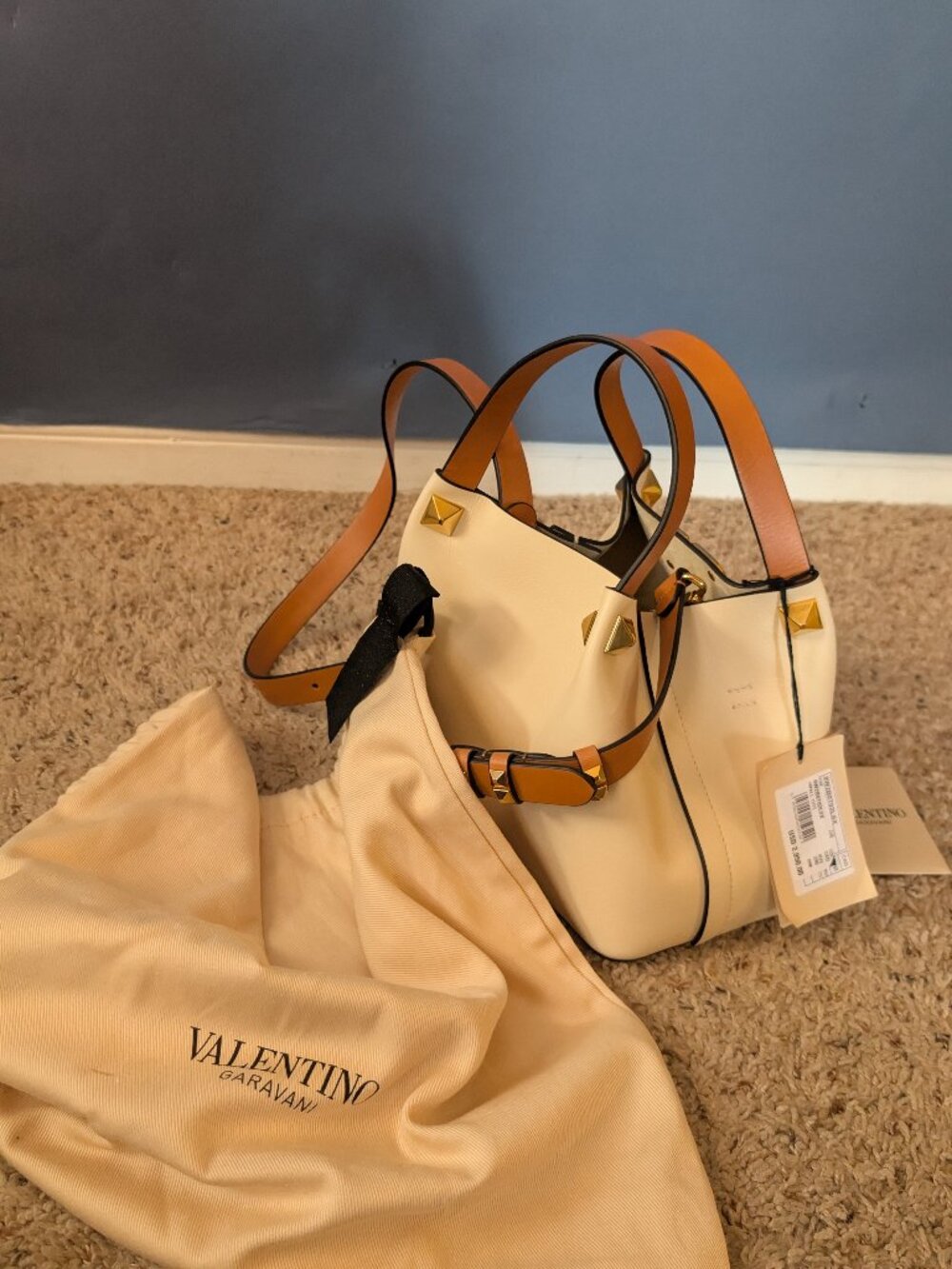 Valentino Garavani - Small VLogo Rockstud Leather Top-Handle Bag